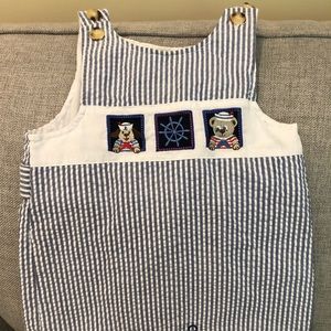 Seersucker 12-24 month nautical theme jumper